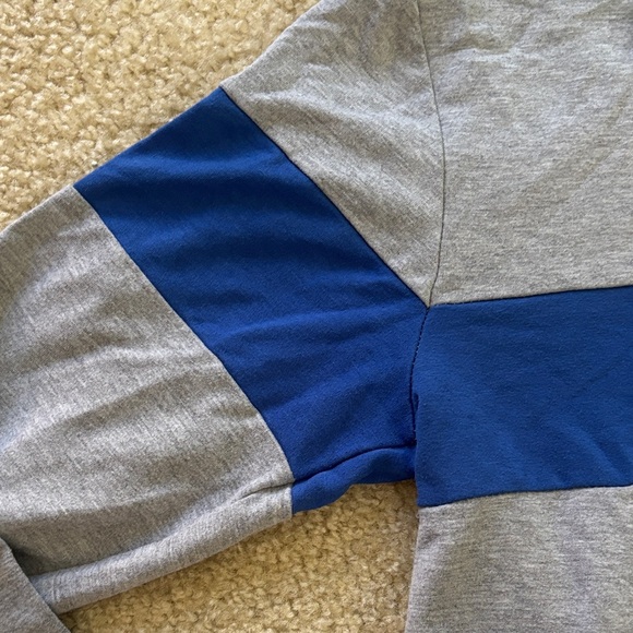 Vintage Y2K Bebe Blue and Gray Zip Collar Top - Picture 5 of 6